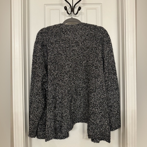 Loft Open Front Cardigan Womens Plus 20/22 Black White Knit Structured Jacket - Picture 3 of 3